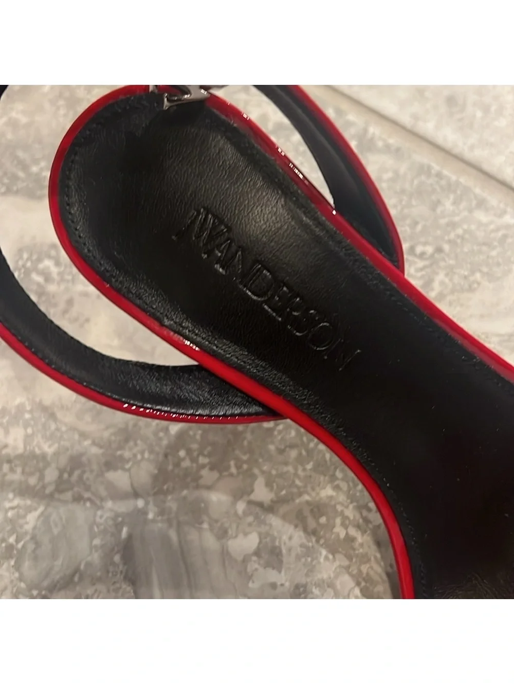 JW Anderson Chain Ankle Strap High Heel Sandals in Red, Size 37.5 New in Box